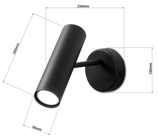 Light for home - Bodové svítidlo 50901 "GLAZE", 1x35W, GU10, Černá