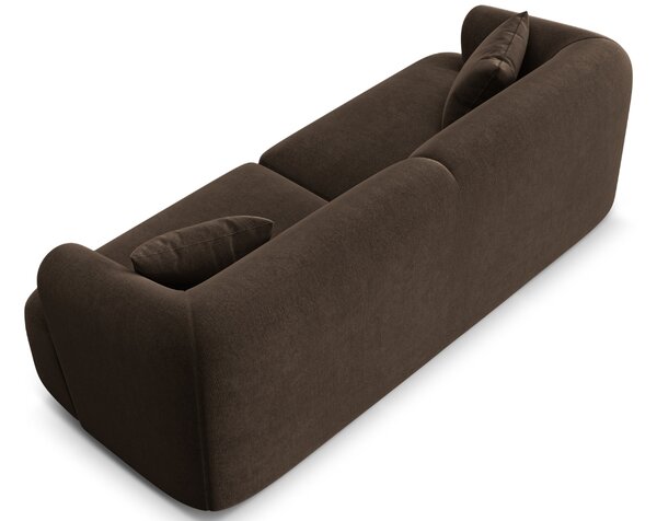 -25 % Dny MOMENTI– Cosmopolitan Design Tmavě hnědá sametová trojmístná pohovka Campi 220 cm