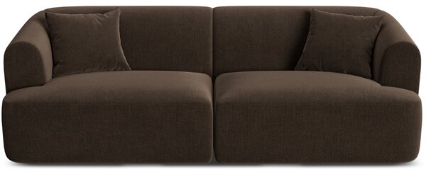 -25 % Dny MOMENTI– Cosmopolitan Design Tmavě hnědá sametová trojmístná pohovka Campi 220 cm