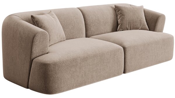 -25 % Dny MOMENTI– Cosmopolitan Design Béžová sametová trojmístná pohovka Campi 220 cm