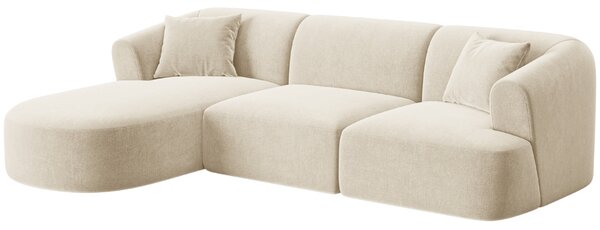 -25 % Dny MOMENTI– Cosmopolitan Design Světle béžová sametová rohová pohovka Campi 256 cm, levá