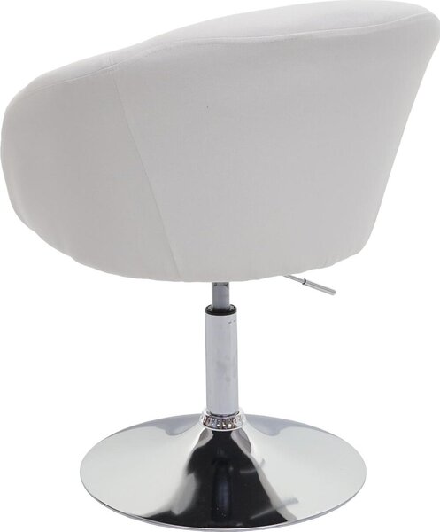Sada 6 jídelních židlí HWC-F19, kuchyňská židle otočná židle lounge chair, otočná výškově nastavitelná látka/textil krémově bílá