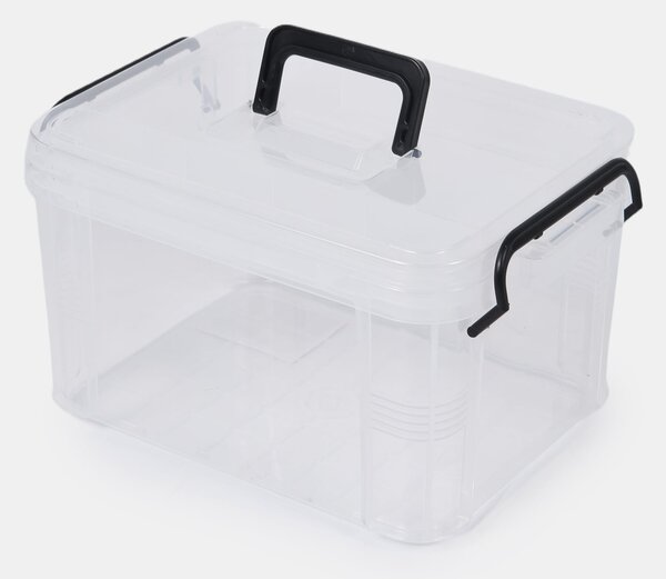 Sinsay - Transparentní úložný box s víkem a úchyty - bílá