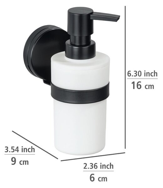 Černo-bílý nástěnný dávkovač mýdla Wenko Static-Loc® Plus