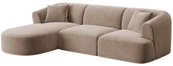 -25 % Dny MOMENTI– Cosmopolitan Design Béžová sametová rohová pohovka Campi 256 cm, levá