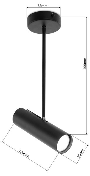 Light for home - Bodové svítidlo 60306 "GLAZE", 1x35W, GU10, Černá