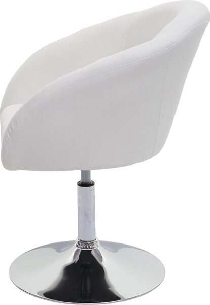 Sada 6 jídelních židlí HWC-F19, kuchyňská židle otočná židle lounge chair, otočná výškově nastavitelná látka/textil krémově bílá