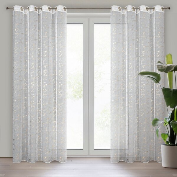 ZÁCLONA NA KROUŽČÍCH REVA1 140X250 CM VZOROVANÁ