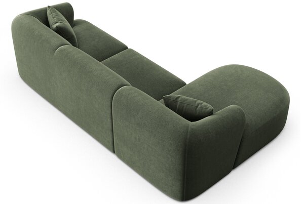 -25 % Dny MOMENTI– Cosmopolitan Design Zelená sametová rohová pohovka Campi 256 cm, levá