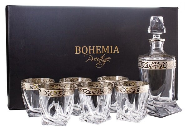 BOHEMIA QUADRO BAROKO PLATINUM WHISKY SADA 1+6 KS