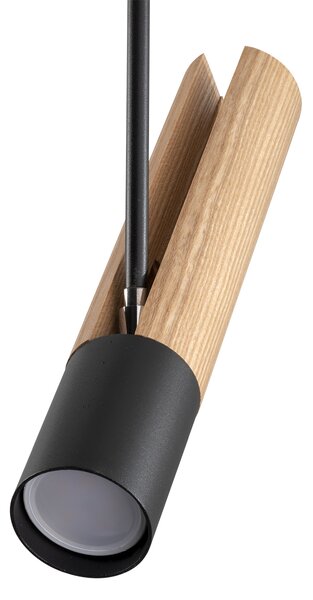 Light for home - Závěsné svítidlo na tyči 2013 "GLAZE WOOD", 1x35W, GU10, Černá