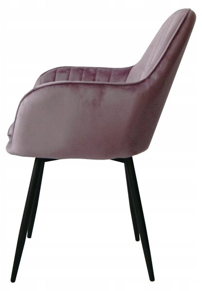 Ekspand | Jídelní židle QUEEN - špinavě růžová - moderní design - kvalitní sametová tkanina