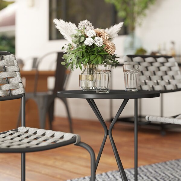 Sada zahradního nábytku Outsunny Poly Rattan, venkovní lounge nábytek pro 2 osoby, 3dílná sedací souprava se 2 stohovatelnými židlemi a stolem, odolný