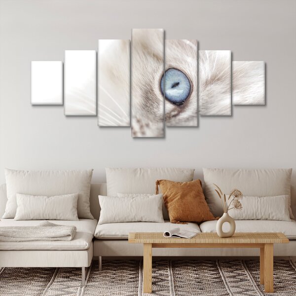 Obraz - Kočka s modrýma očima (210x100 cm)