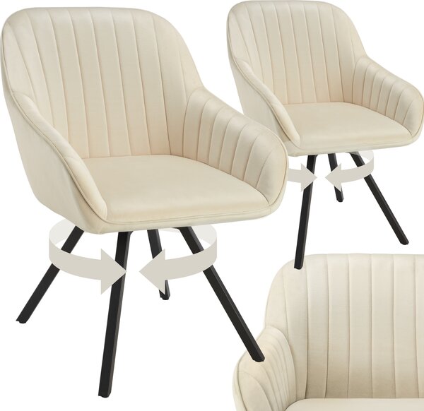 Tectake® Otočné křeslo Snug čalouněné, sametový vzhled 58 x 58 x 82 cm