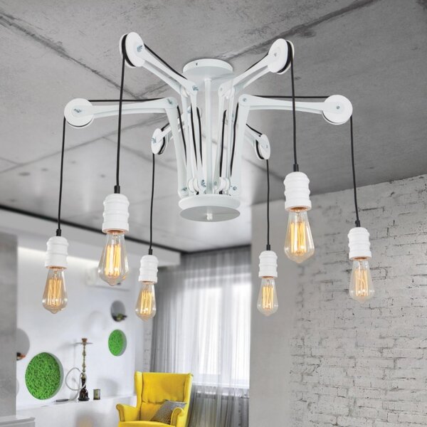 Light for home - Lustr přisazený ke stropu 40366, 6x60W, E27, černá, zlatá