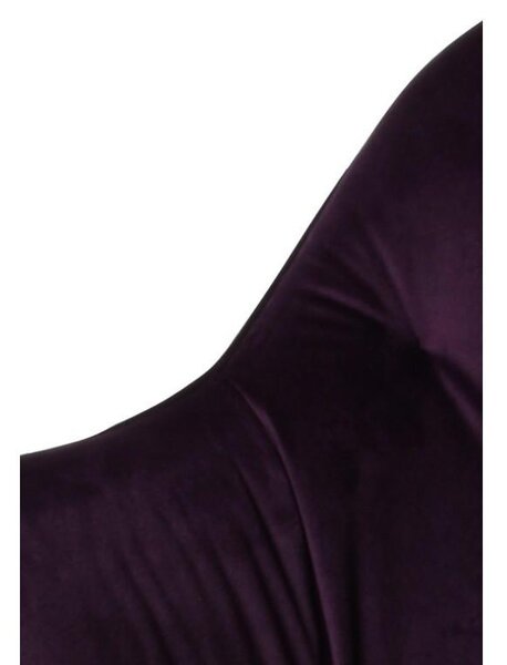 2x jídelní židle sametová aubergine velours židle čalouněná židle kuchyňská židle moderní s područkami kovové nohy černá obývací židle sada
