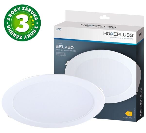 Vestavný LED panel 24W 2112lm, studená, kruhový, 29,6cm, 3 roky záruka