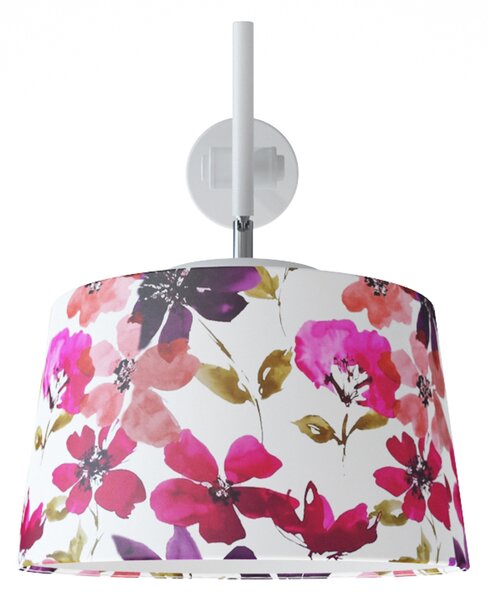 Light for home - Designové nástěnné světlo s květovaným stínidlem 60401 "Lefor", 1x60W, E27, Bílá