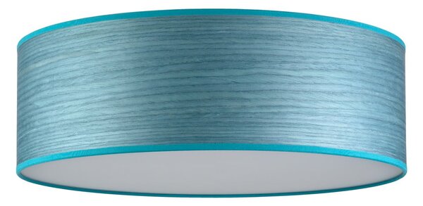Modré stropní svítidlo z přírodní dýhy Ocho Sotto Luce XL, ⌀ 45 cm
