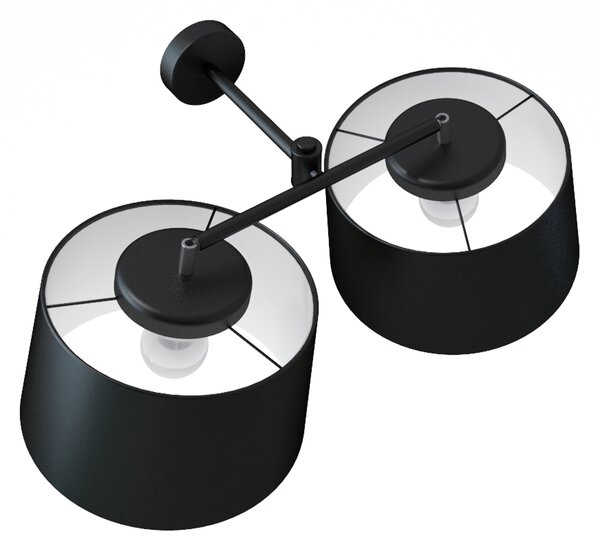 Light for home - Designové nástěnné světlo 60302 "Lefor", 2x60W, E27, Černá