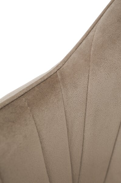 Designové křeslo VELTRA - látka Velvet, šedohnědá Taupe / černá