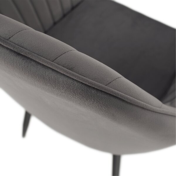 Designové křeslo VELTRA - látka Velvet, šedá / černá