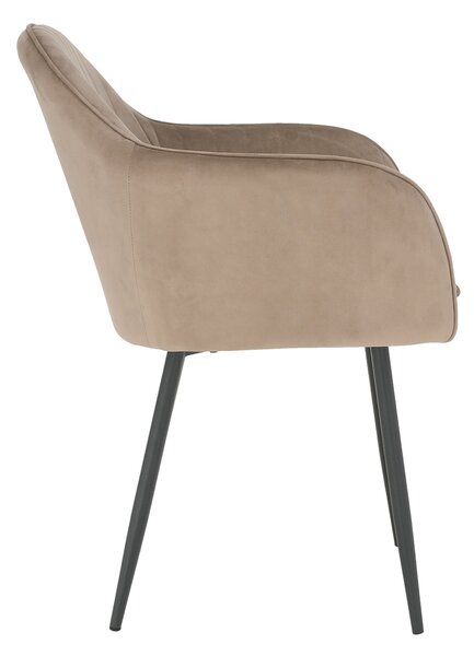 Designové křeslo VELTRA - látka Velvet, šedohnědá Taupe / černá