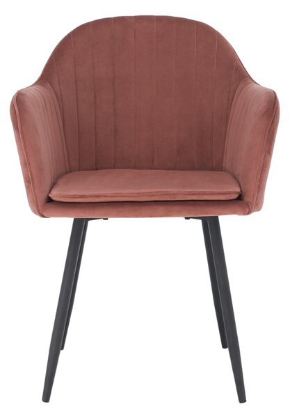 Designové křeslo VELTRA - látka Velvet, růžovohnědá / černá