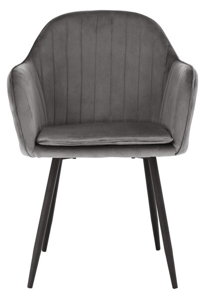 Designové křeslo VELTRA - látka Velvet, šedá / černá