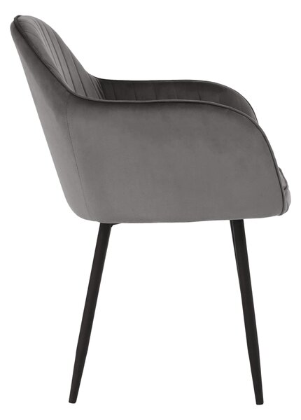 Designové křeslo VELTRA - látka Velvet, šedá / černá