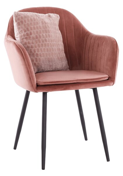 Designové křeslo VELTRA - látka Velvet, růžovohnědá / černá