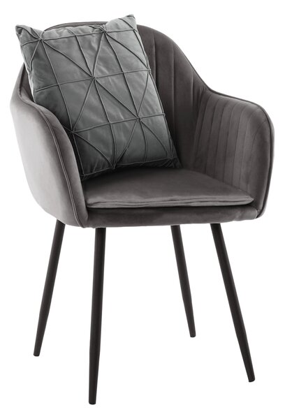 Designové křeslo VELTRA - látka Velvet, šedá / černá