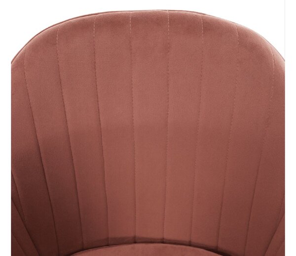 Designové křeslo VELTRA - látka Velvet, růžovohnědá / černá