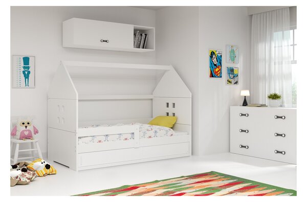 Dětská postel s úložným prostorem ve tvaru domku bez matrace 80x160 PRISCILA 1 - bílá