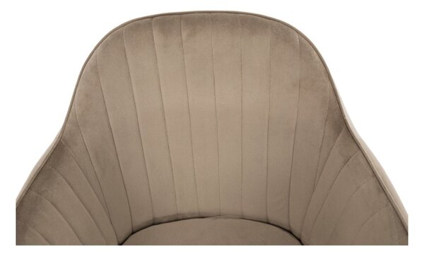 Designové křeslo VELTRA - látka Velvet, šedohnědá Taupe / černá