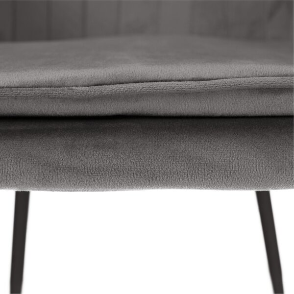 Designové křeslo VELTRA - látka Velvet, šedá / černá