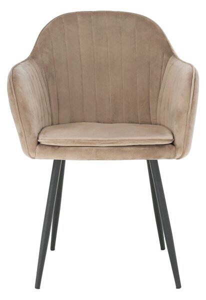 Designové křeslo VELTRA - látka Velvet, šedohnědá Taupe / černá