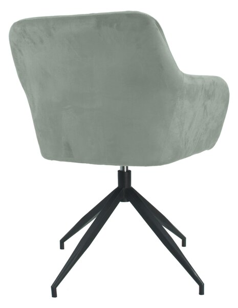 Otočná jídelní židle ARKTIDA - látka Velvet, šedohnědá Taupe / černá