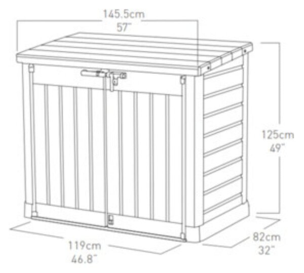 Keter Store-It-Out Max — úložný box 1200 L, 146×82×125 cm, béžovo-hnědý