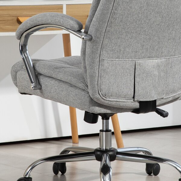 Ergonomická kancelářská židle Vinsetto s houpací funkcí, polstrovanými područkami a opěrkou hlavy, nastavitelná výška, otočná židle s opěrkou, nylon