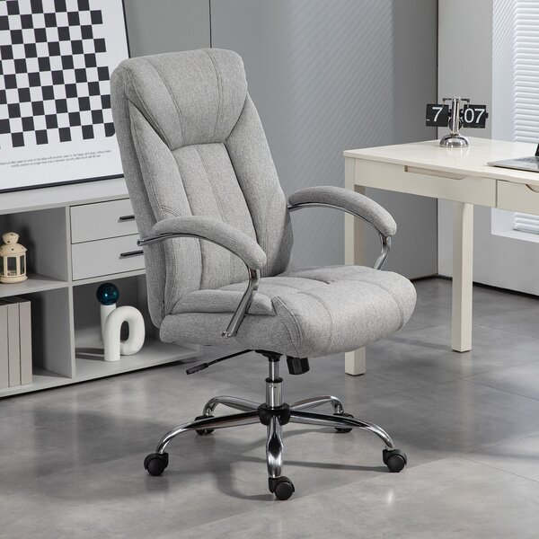 Ergonomická kancelářská židle Vinsetto s houpací funkcí, polstrovanými područkami a opěrkou hlavy, nastavitelná výška, otočná židle s opěrkou, nylon