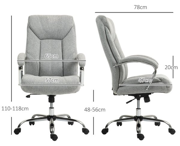 Ergonomická kancelářská židle Vinsetto s houpací funkcí, polstrovanými područkami a opěrkou hlavy, nastavitelná výška, otočná židle s opěrkou, nylon