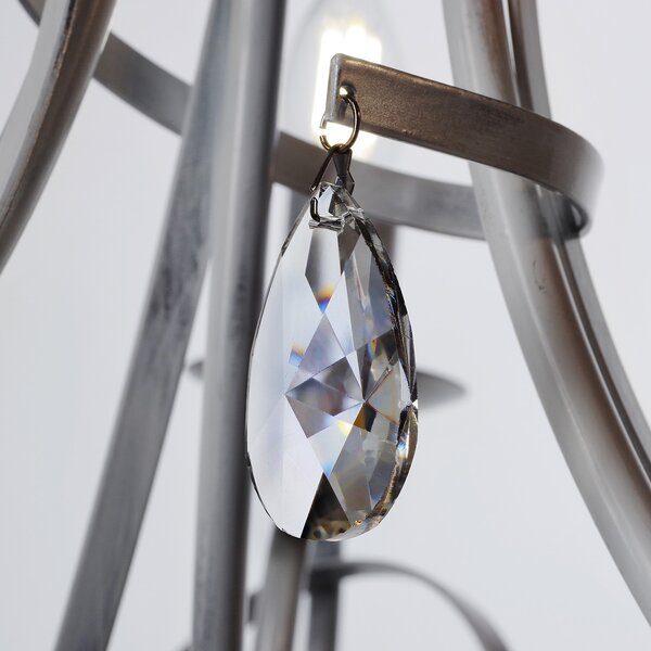 Light for home - Závěsný lustr na řetězu 18503 "VIRGINIA CRYSTAL", 3X40W, E14, bílá, stříbrná patina