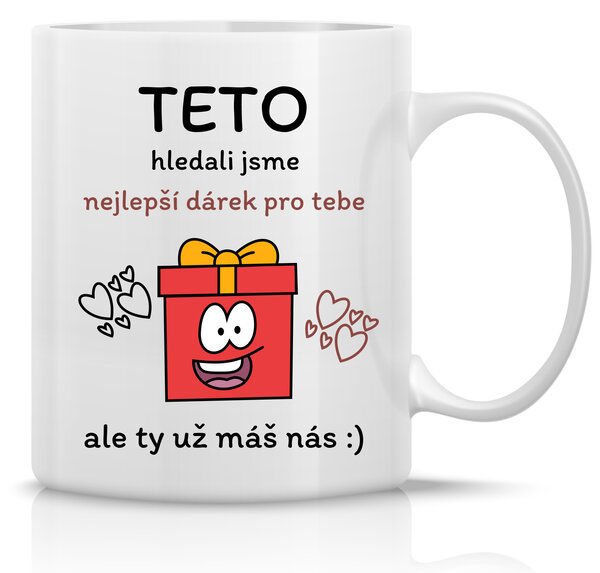 NEJLEPŠÍ DÁREK PRO TETU - klasický bílý keramický hrníček 300 ml
