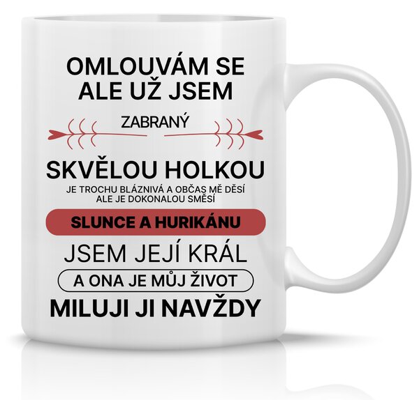 ZABRANÝ SVĚLOU HOLKOU - klasický bílý keramický hrníček 300 ml