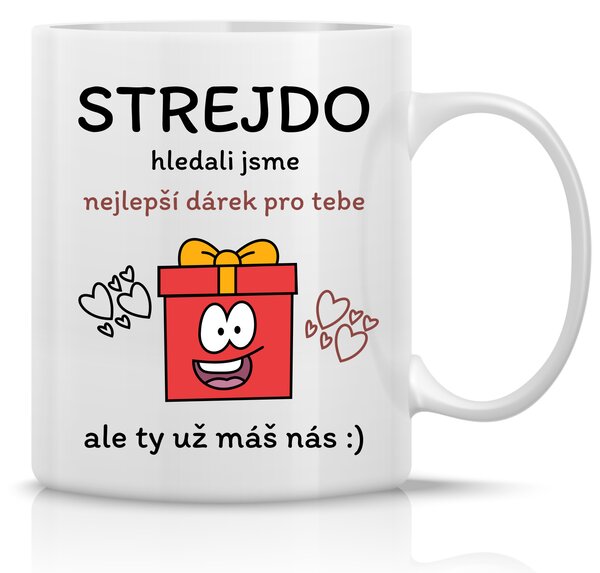NEJLEPŠÍ DÁREK PRO STREJDU - klasický bílý keramický hrníček 300 ml