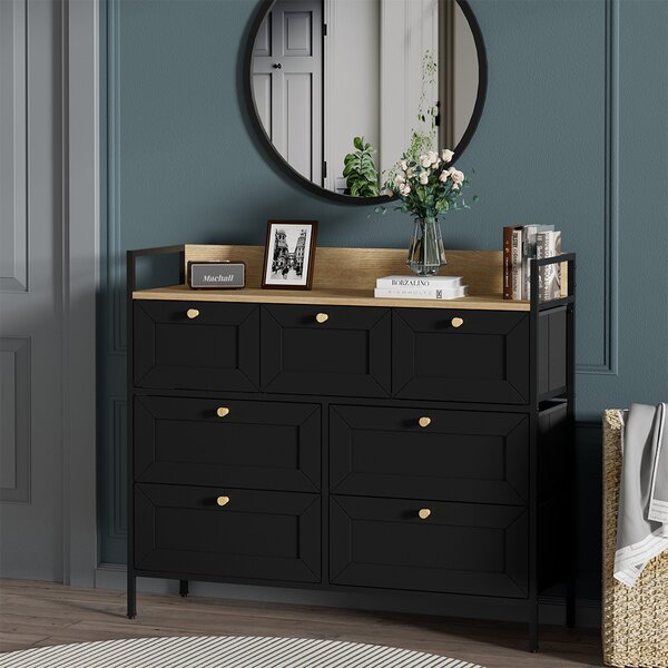 Komoda Vicco Belaro Černá 98 x 85 cm se 7 zásuvkami, Model 51898