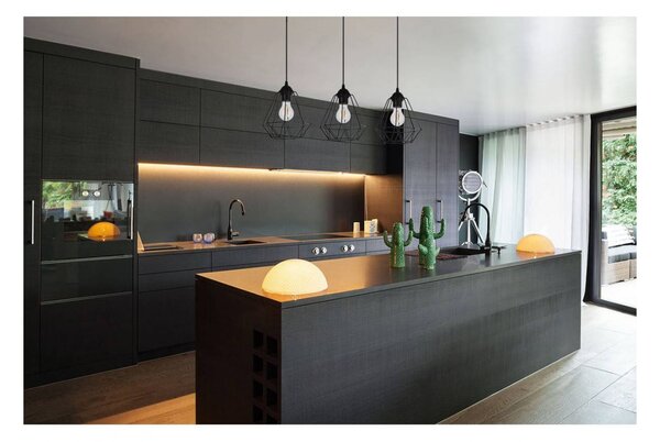 Light for home - Závěsné svítidlo na lanku s kovovými stínítky LH002 "DIAMOND LOFT CORRAL", 3x60W, E27, Černá