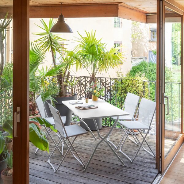 Skládací venkovní stůl Lafuma BALCONY II béžová Seigle – 120×70 cm